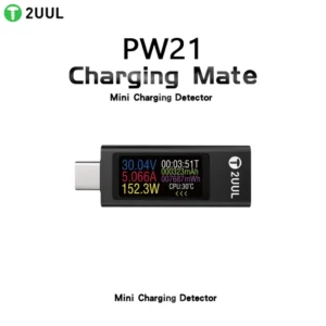 Compact 2UUL PW21 detects forward/reverse current in Type-C USB charging, ideal for diagnosing power issues in mobile repair