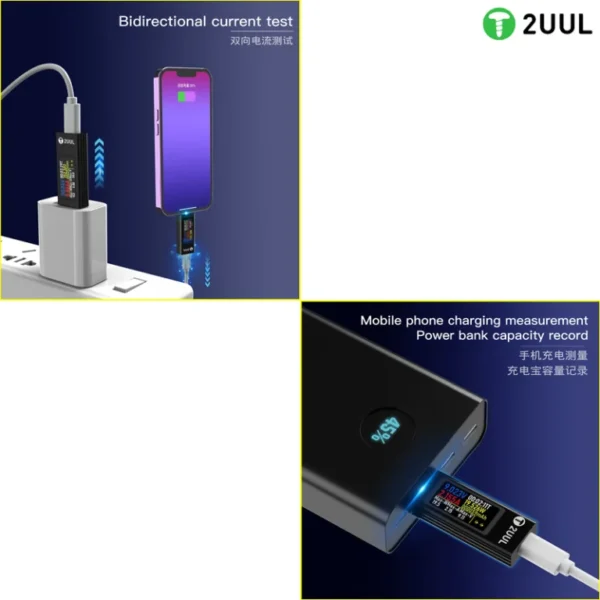 2UUL PW21 Mini Charging Mate – Type‑C USB Detector for Forward/Reverse Current Testing - Image 5